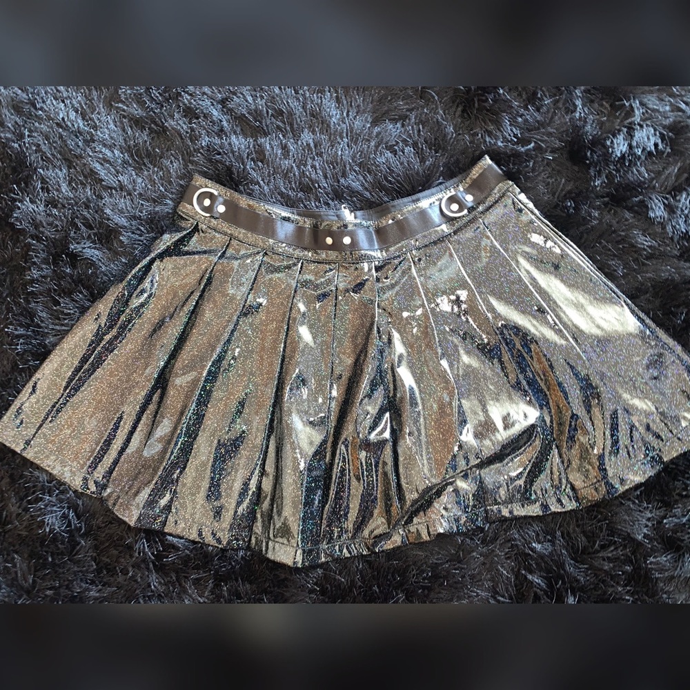 Galaxy Leather Tennis Skirt